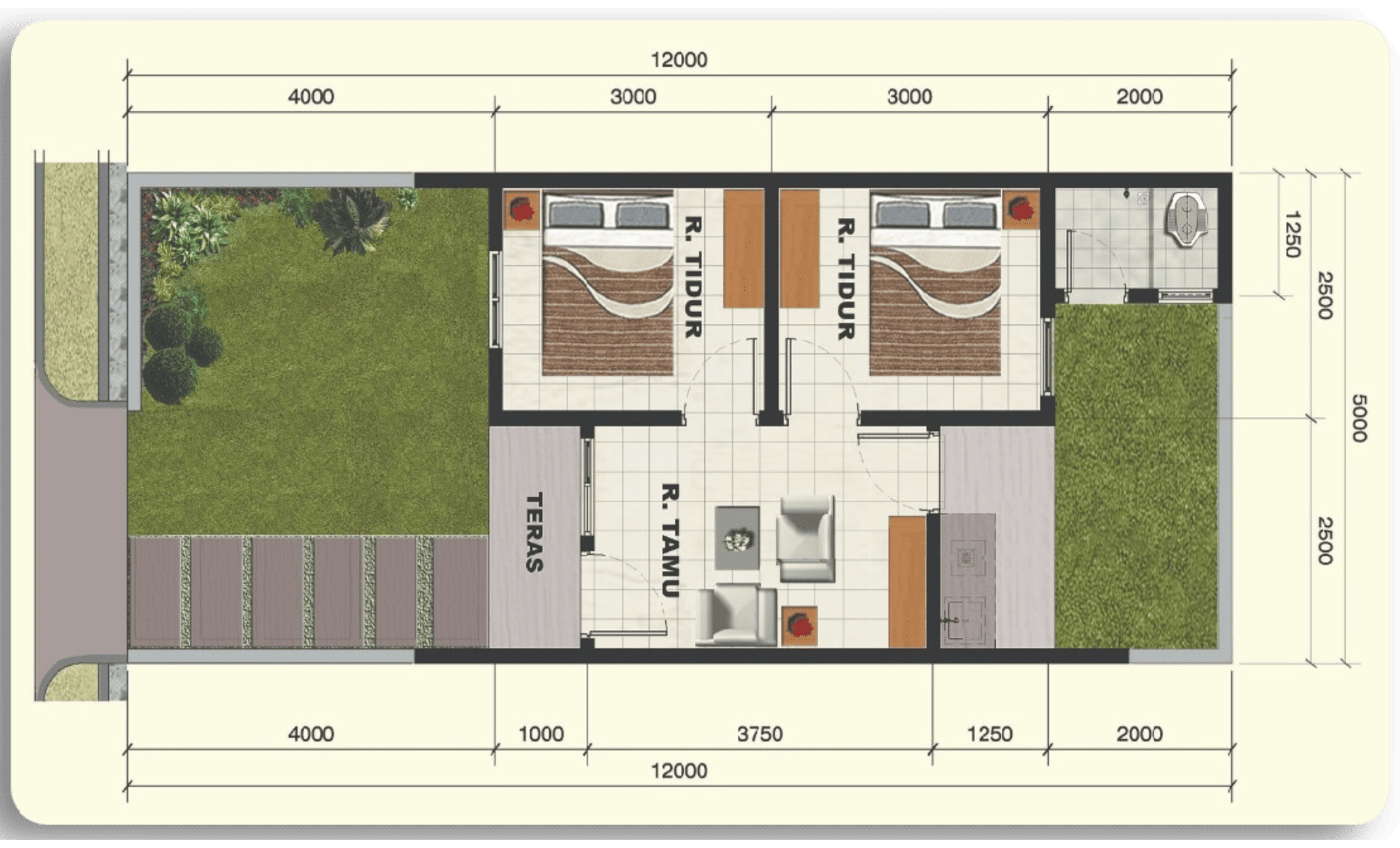 Rumah Tipe Kelimutu RS LB 27m² LT 60m² - Grand Citeras Serang